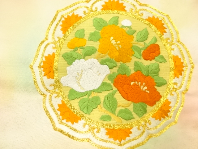 JAPANESE KIMONO / ANTIQUE NAGOYA OBI / SILK / EMBROIDERY / MIRRORS